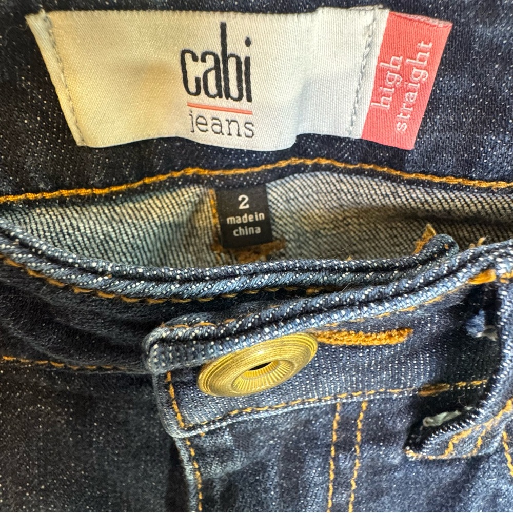 CAbi Dark Wash High Straight Jeans Size 2 - Picture 2 of 6